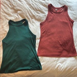 Old Navy Green and Red Tank Tops